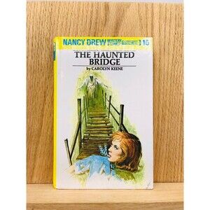Nancy Drew Mystery Stories Hardcover The Haunted Bridge #15 Writing Inside Cover